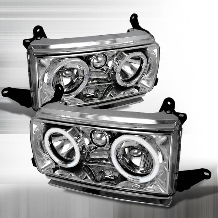 Toyota Land Cruiser Spec-D Crystal Housing Headlights - Chrome with Halo - LH-LCR90H-KS