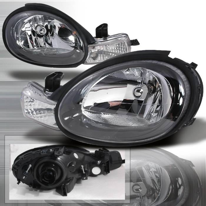 Dodge Neon Spec-D Crystal Housing Headlights - Black - LH-NEO00JM-KS
