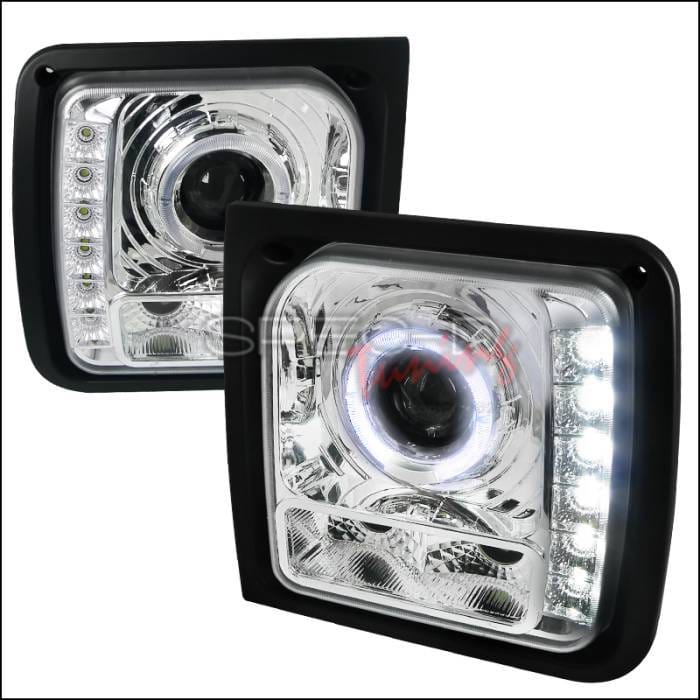 Jeep Cherokee Spec-D Projector Headlights - Chrome Housing - LHP-CHKE97-RS