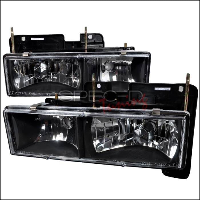 Chevrolet C10 Spec-D Crystal Housing Headlights - Black - LH-C1088JM-RS