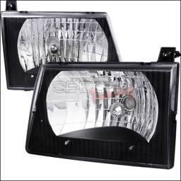 Ford E-Series Spec-D Euro Headlights - Black Housing - LH-ECON92JM-ABM