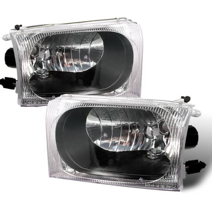 Ford F250 Spec-D Crystal Housing Headlights - Black - LH-F25099JM-APC