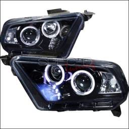 Ford Mustang Spec-D Projector Headlight Gloss - Black Housing - Smoke Lens - LHP-MST10G-TM