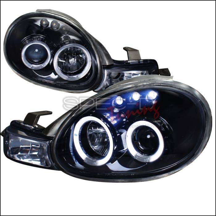 Dodge Neon Spec-D Projector Headlight Gloss - Black Housing - Smoke Lens - LHP-NEO00G-TM
