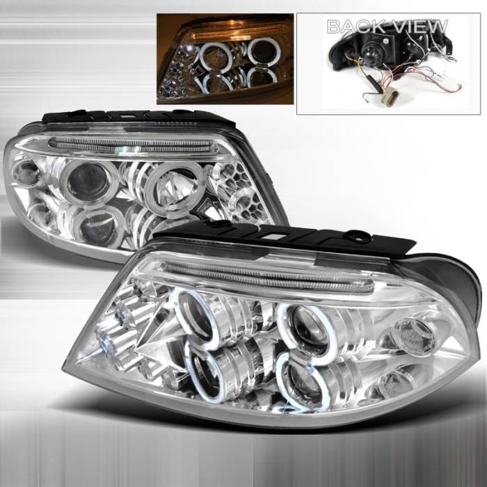 Volkswagen Passat Spec-D Halo LED Projector Headlights - Chrome - LHP-PAS01-TM