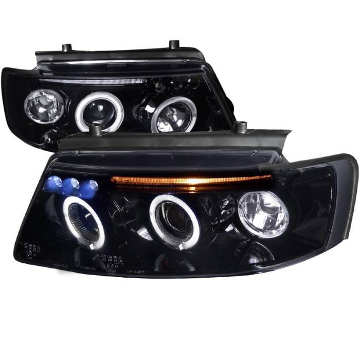 Volkswagen Passat Spec-D Black Housing Projector Headlights - Smoked Lens Gloss - LHP-PAS97G-TM