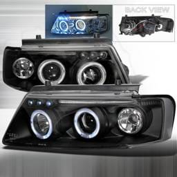 Volkswagen Passat Spec-D Halo LED Projector Headlights - Black - LHP-PAS97JM-TM