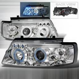 Volkswagen Passat Spec-D Halo LED Projector Headlights - Chrome - LHP-PAS97-TM