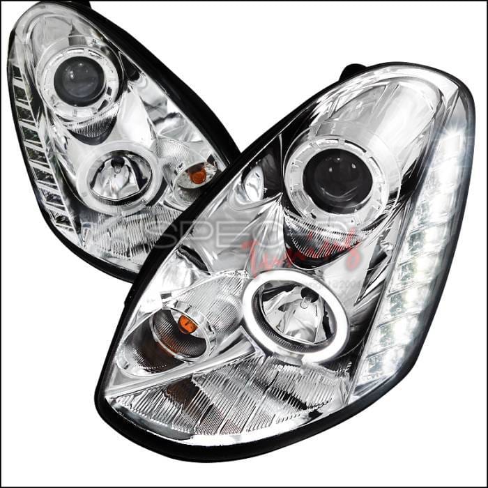 Infiniti G35 4DR Spec-D Projector Headlights - Chrome Housing - LHP-G35054-TM