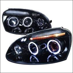 Volkswagen Golf GTI Spec-D Projector Headlight Gloss - Black Housing - Smoke Lens - LHP-GLF05G-TM