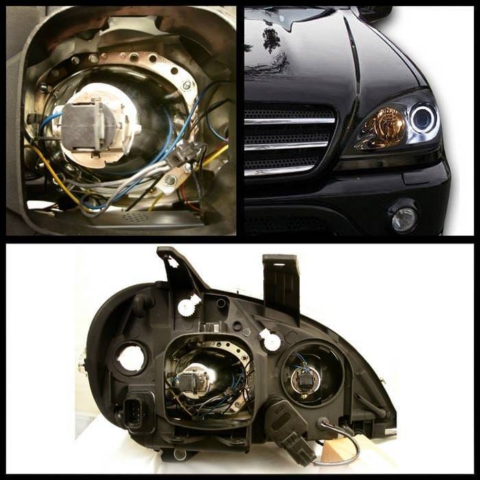 Mercedes-Benz ML Spyder Amber Projector Headlights - Black - PRO-CL-MBW16398-AM-BK thumbnail 2