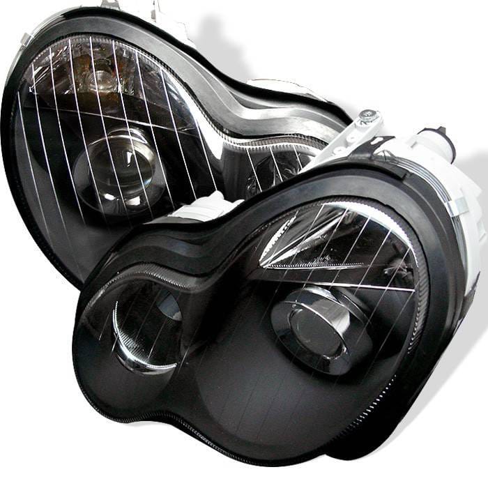 Mercedes-Benz C Class Spyder Projector Headlights - Black - PRO-CL-MW20301-BK