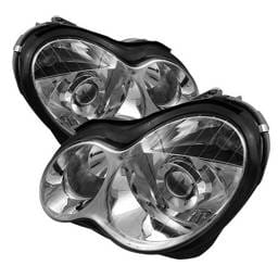 Mercedes-Benz C Class Spyder Projector Headlights - Black - PRO-CL-MW20301-C