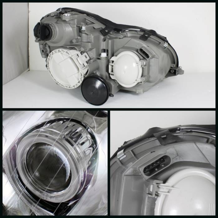 Mercedes-Benz C Class Spyder Halo Projector Headlights - Chrome - PRO-CL-MW20301-HL-C thumbnail 2
