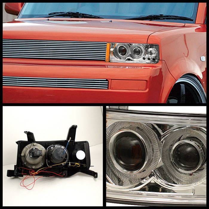Scion xB Spyder Halo Projector Headlights - Chrome - PRO-ON-TSXB03-HL-C thumbnail 2