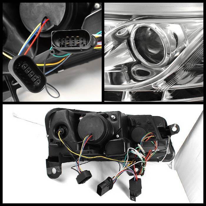Audi A6 Spyder Daytime Running LED Projector Headlights - Chrome - PRO-YD-ADA605-HID-DRL-C thumbnail 2