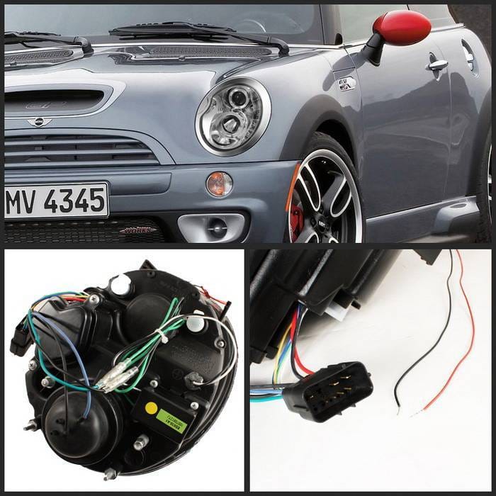 Mini Cooper Spyder Daytime Running LED Projector Headlights - Chrome - PRO-YD-MC02-DRL-C thumbnail 2
