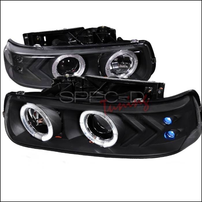 Chevrolet Suburban Spec-D Dual Halo LED Projector Headlights - Black - LHP-SIV99JM-WJ