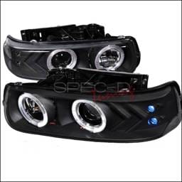 Chevrolet Tahoe Spec-D Dual Halo LED Projector Headlights - Black - LHP-SIV99JM-WJ