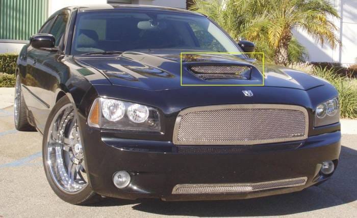 Dodge Charger T-Rex T1 Stainless Hood Scoop - Mesh Style - 11475