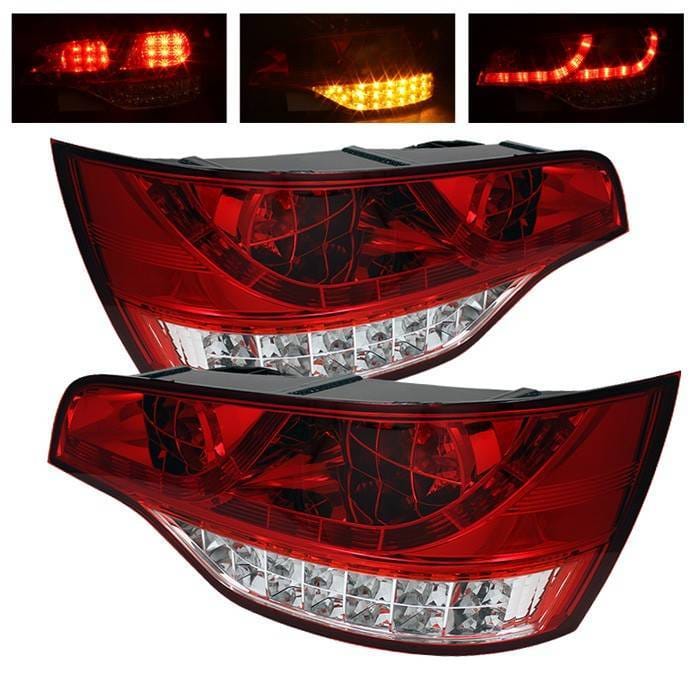 Audi Q7 Spyder LED Taillights - Red Clear - 111-AQ707-LED-RC