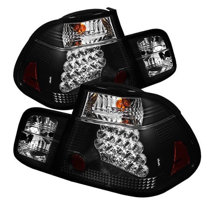 BMW 3 Series 4DR Spyder LED Taillights - Black - 111-BE4602-4D-LBLED-SM