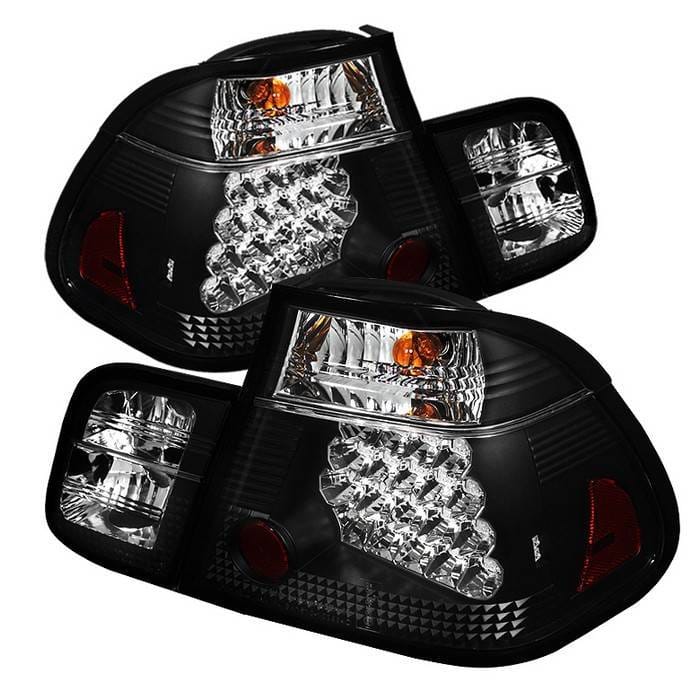 BMW 3 Series 4DR Spyder LED Taillights - Black - 111-BE4602-4D-LED-BK