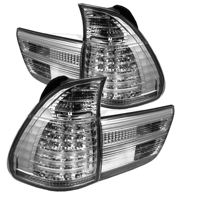 BMW X5 Spyder LED Taillights - Chrome - 4PC - 111-BE5300-LED-C