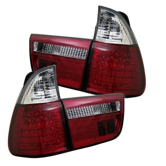 BMW X5 Spyder LED Taillights - Red Clear - 4PC - 111-BE5300-LED-RC