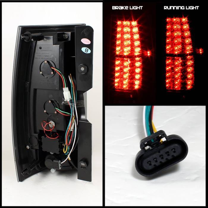 GMC Yukon Spyder LED Taillights - Red Clear - 111-CSUB07-LED-RC thumbnail 2