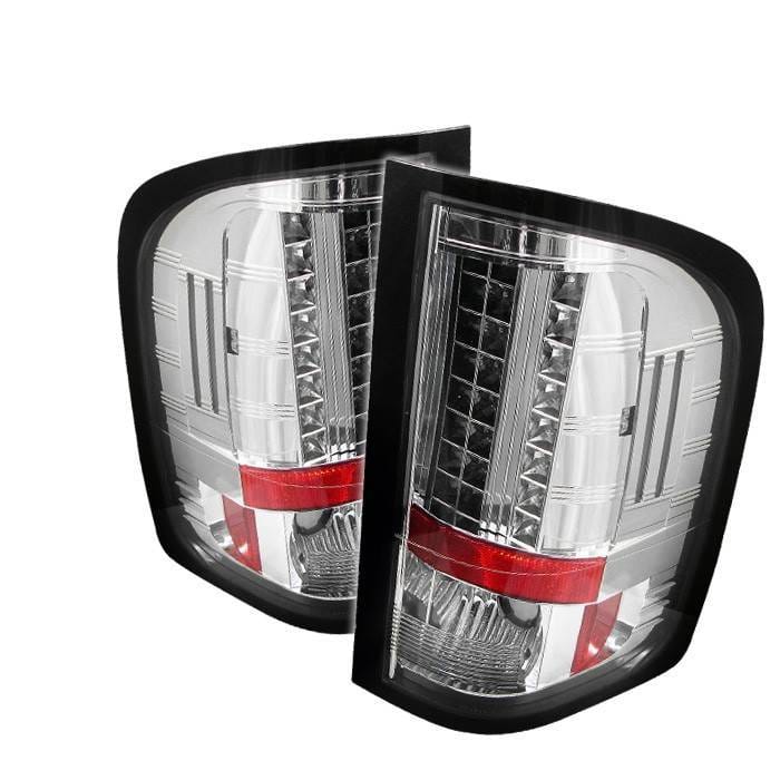 Chevrolet Silverado Spyder LED Taillights - Chrome - 111-CS07-LED-C