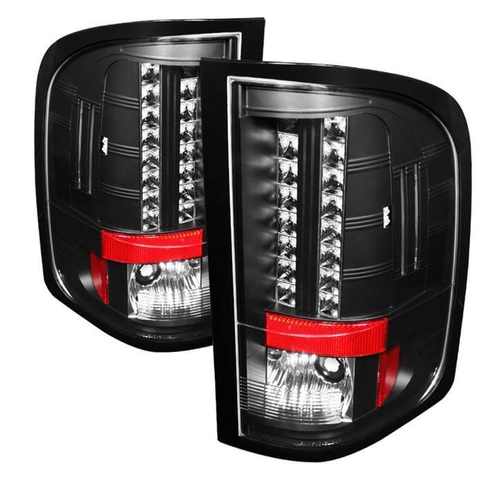 Chevrolet Silverado Spyder LED Taillights - Black - 111-CS2010-LED-BK