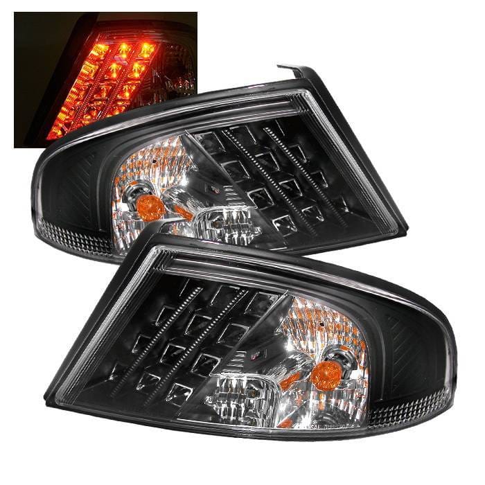 Dodge Stratus 4DR Spyder LED Taillights - Black - 111-DRAM94-SM
