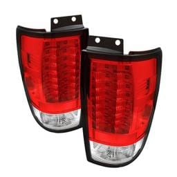 Ford Expedition Spyder Version 2 LED Taillights - Red Clear - 111-FE97-LED-G2-RC