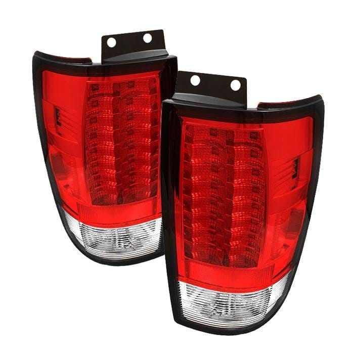 Ford Expedition Spyder Version 2 LED Taillights - Red Clear - 111-FE97-LED-G2-RC
