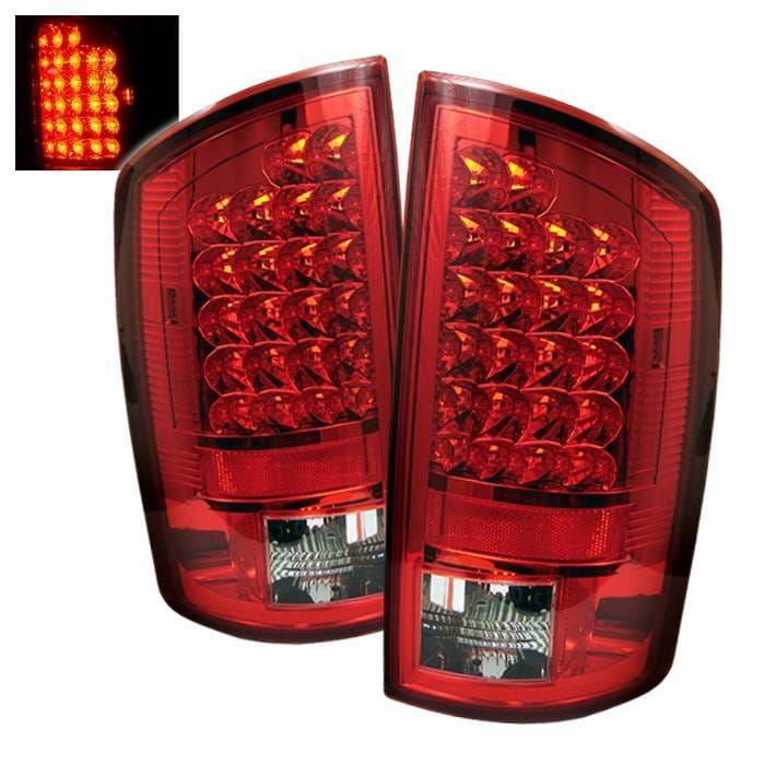Dodge Ram Spyder LED Taillights - Red Clear - 111-DRAM06-LED-RC