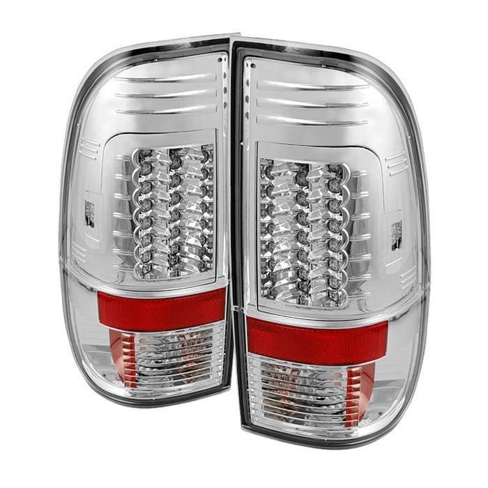 Ford F450 Spyder Version 2 LED Taillights - Chrome - 111-FF15097-LED-G2-C