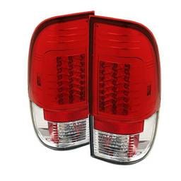 Ford F250 Superduty Spyder Version 2 LED Taillights - Red Clear - 111-FF15097-LED-G2-RC