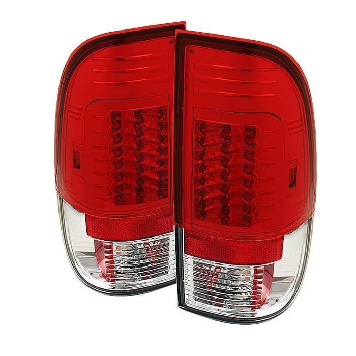 Ford F550 Spyder Version 2 LED Taillights - Red Clear - 111-FF15097-LED-G2-RC