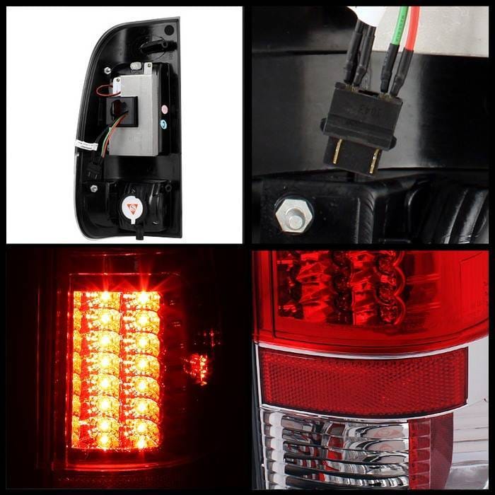 Ford F350 Superduty Spyder Version 2 LED Taillights - Red Clear - 111-FF15097-LED-G2-RC thumbnail 2