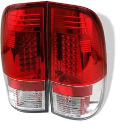 Ford F350 Superduty Spyder LED Taillights - Red Clear - 111-FF15097-LED-RC
