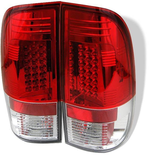 Ford F350 Superduty Spyder LED Taillights - Red Clear - 111-FF15097-LED-RC