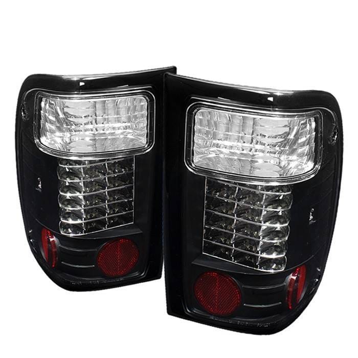 Ford Ranger Spyder LED Taillights - Black - 111-FR98-LED-BK
