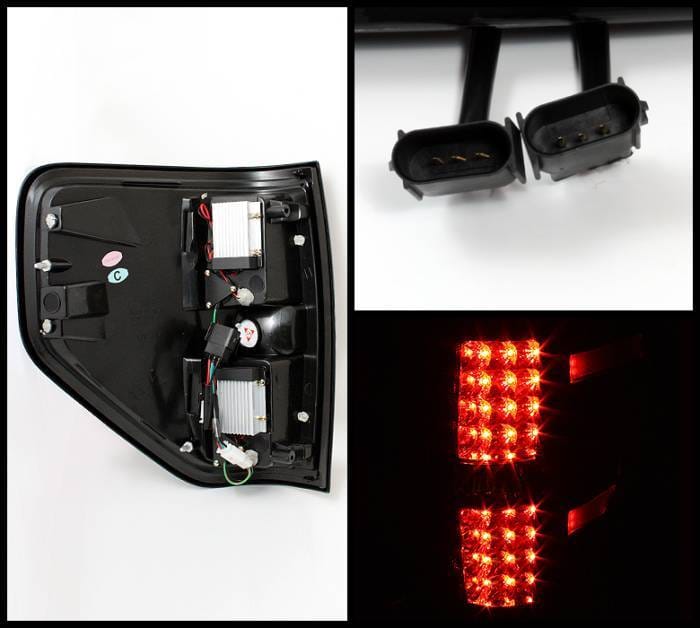 Ford F150 Spyder LED Taillights - Black - 111-FF15009-LED-BK thumbnail 2