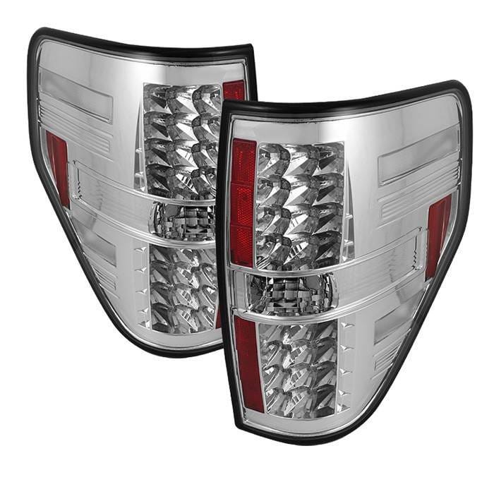 Ford F150 Spyder LED Taillights - Chrome - 111-FF15009-LED-C
