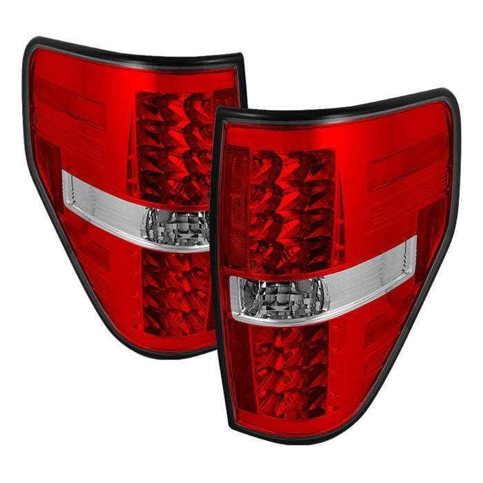Ford F150 Spyder LED Taillights - Red Clear - 111-FF15009-LED-RC