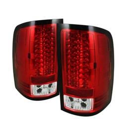 GMC Sierra Spyder LED Taillights - Red Clear - 111-GS07-LED-RC