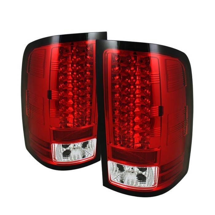 GMC Sierra Spyder LED Taillights - Red Clear - 111-GS07-LED-RC