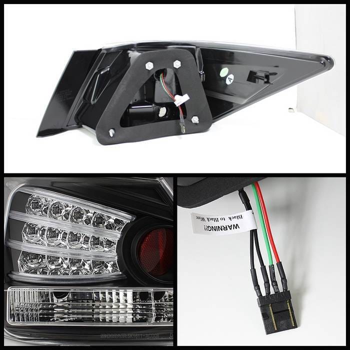 Honda Accord 4DR Spyder LED Taillights - Black - 111-HA08-4D-LED-BK thumbnail 2