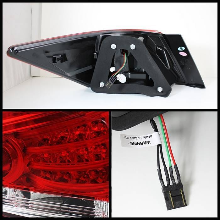 Honda Accord 4DR Spyder LED Taillights - Red Clear - 111-HA08-4D-LED-RC thumbnail 2